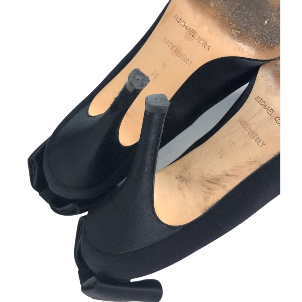 Michael Kors Black Satin Pointy Toe High Heel Pumps made in Italy - Picture 11 of 12